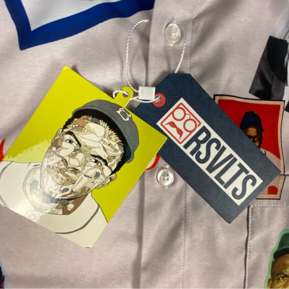 RSVLTS Jackie Robinson Day Series 1 Scrapbook Short Sleeve Button Up Mens Size M - Picture 9 of 11